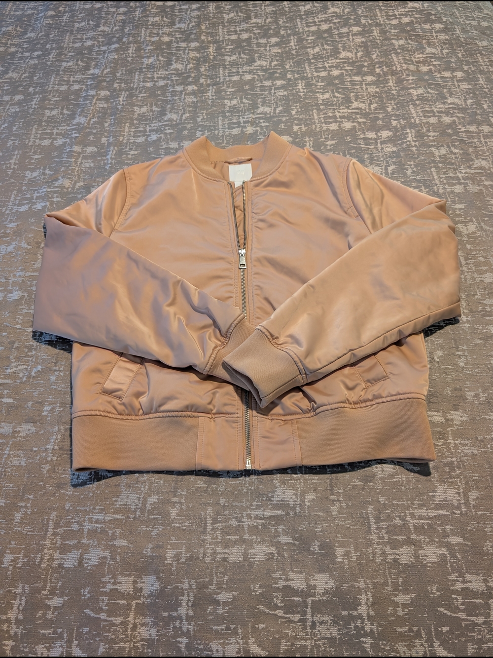 H&M Dusty Rose Satin Bomber Jacket